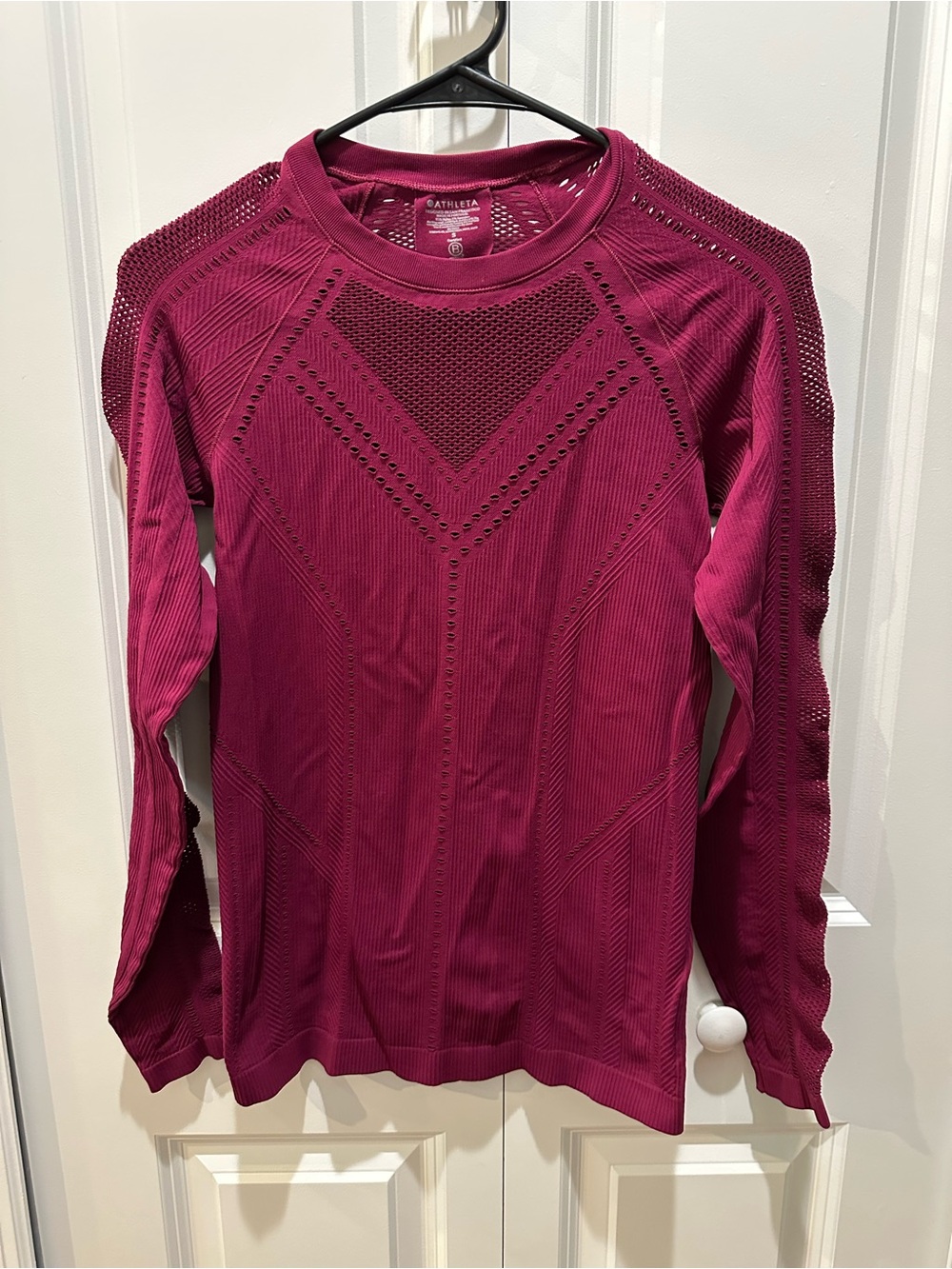 Athleta Long Sleeve Seamless Active Top - Deep Berry